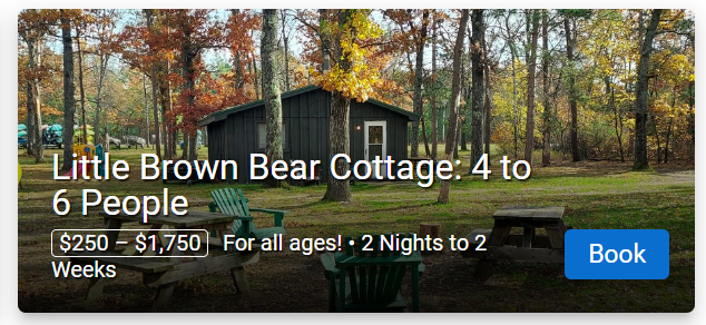 little brown bear cottage 4 to 6 people